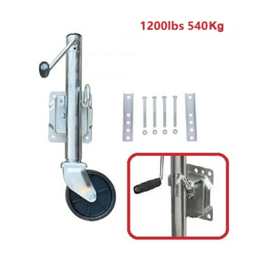 

6 Inch Sidewind Round Swivel Trailer Jack With Bolt On Capacity 540KG Jockey Wheel Boat RV Parts Accessories