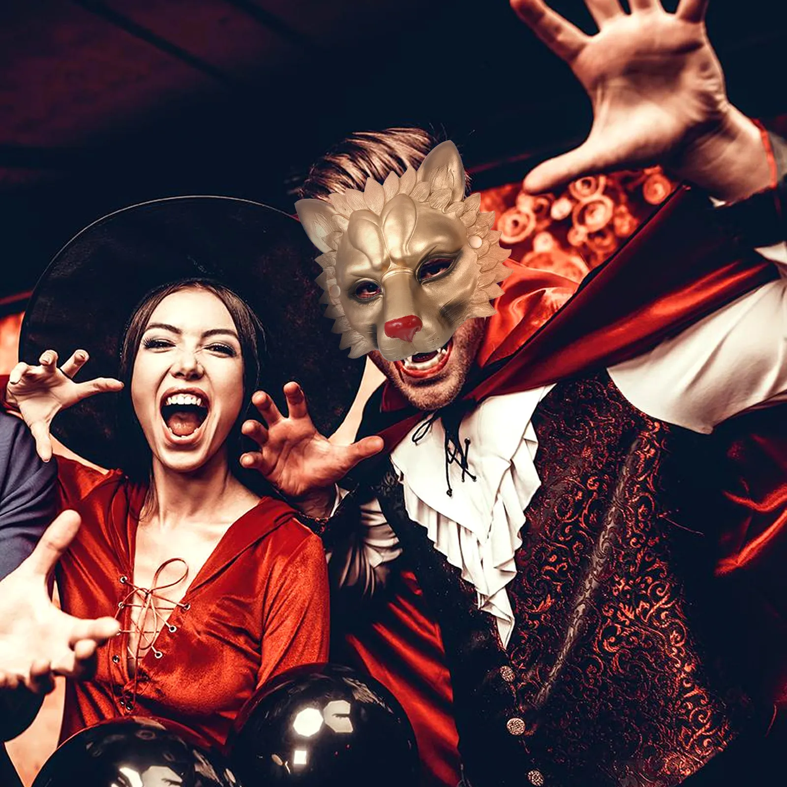 

1 шт. 3D маска в виде львиной гривы для Хэллоуина, реалистичный яркий дизайн, удобная, дышащая, для косплея, маскарада, фестиваля