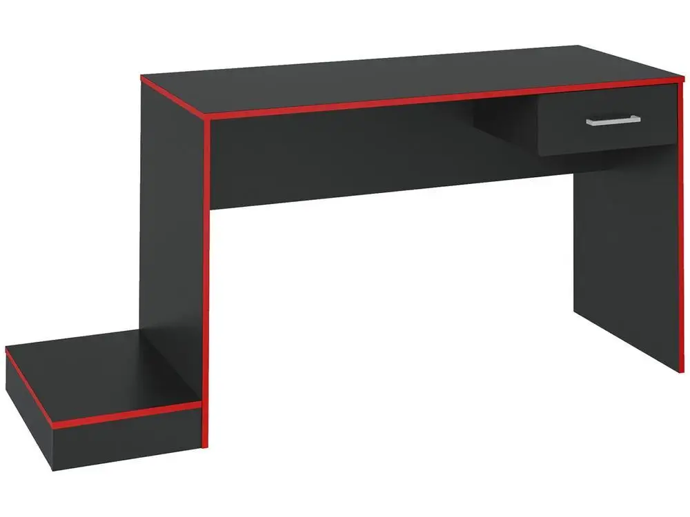 Table Gamer Artely nero e rosso 1 cassetto