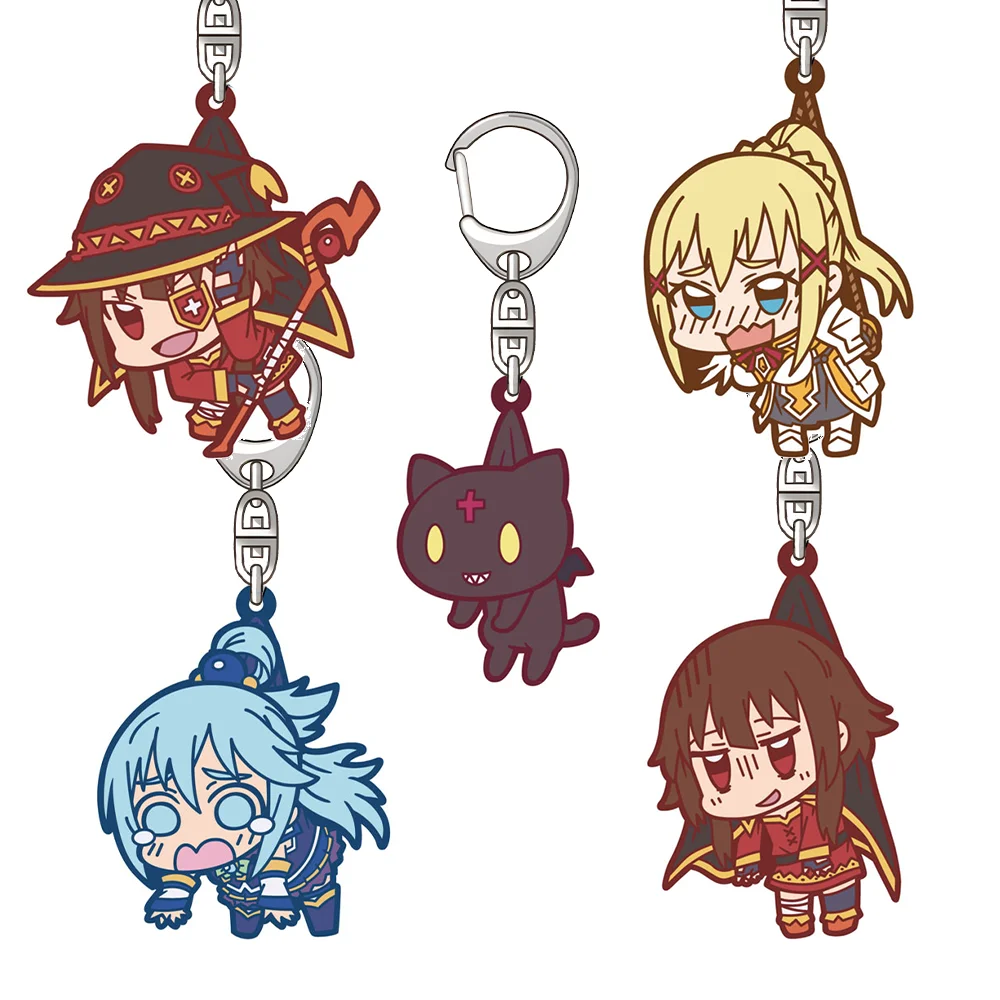 KonoSuba Aqua Megumin Darkness llavero acrílico oficial bolso colgante encanto productos de anime Anime juguete Fans encanto regalo lindo Kawaii