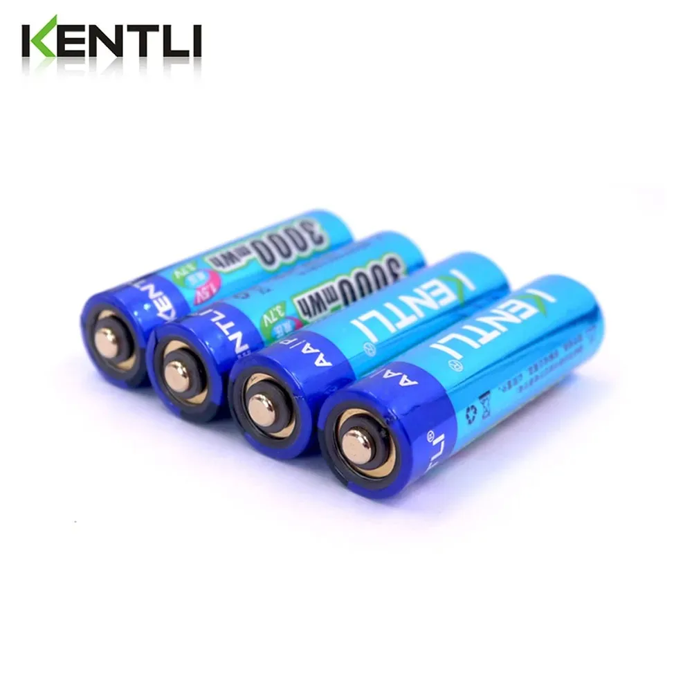 KENTLI Stable voltage 3000mWh AA batteries 1.5V rechargeable aa battery lithium polymer battery for camera ect