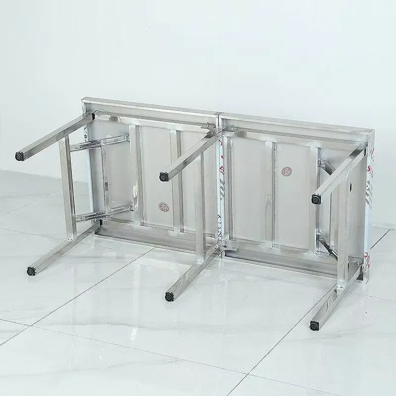 Commercial Grade Stainless Steel Foldable Table, Durable Restaurant Kitchen & Catering Workstation