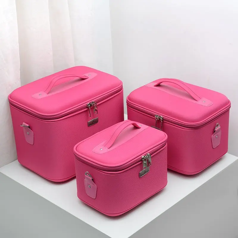 Waterproof nylon cosmetic case multi-layer large-capacity handheld shoulder cosmetic storage and organization bag