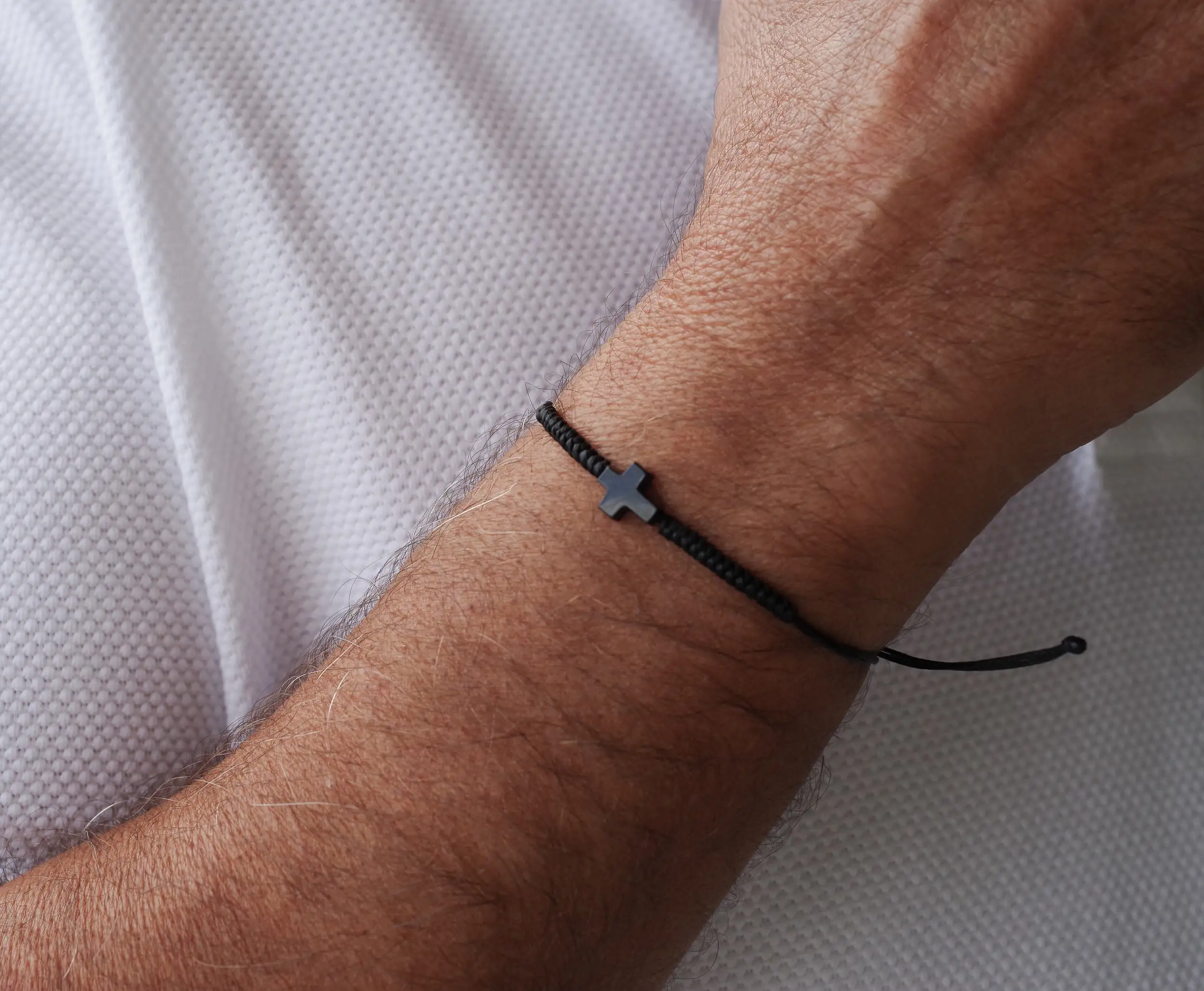Go2boho Minimalistyczne męskie bransoletki sznurkowe Ręcznie tkana biżuteria ochronna z czarnego wosku dla mężczyzn 2024 Prezenty walentynkowe