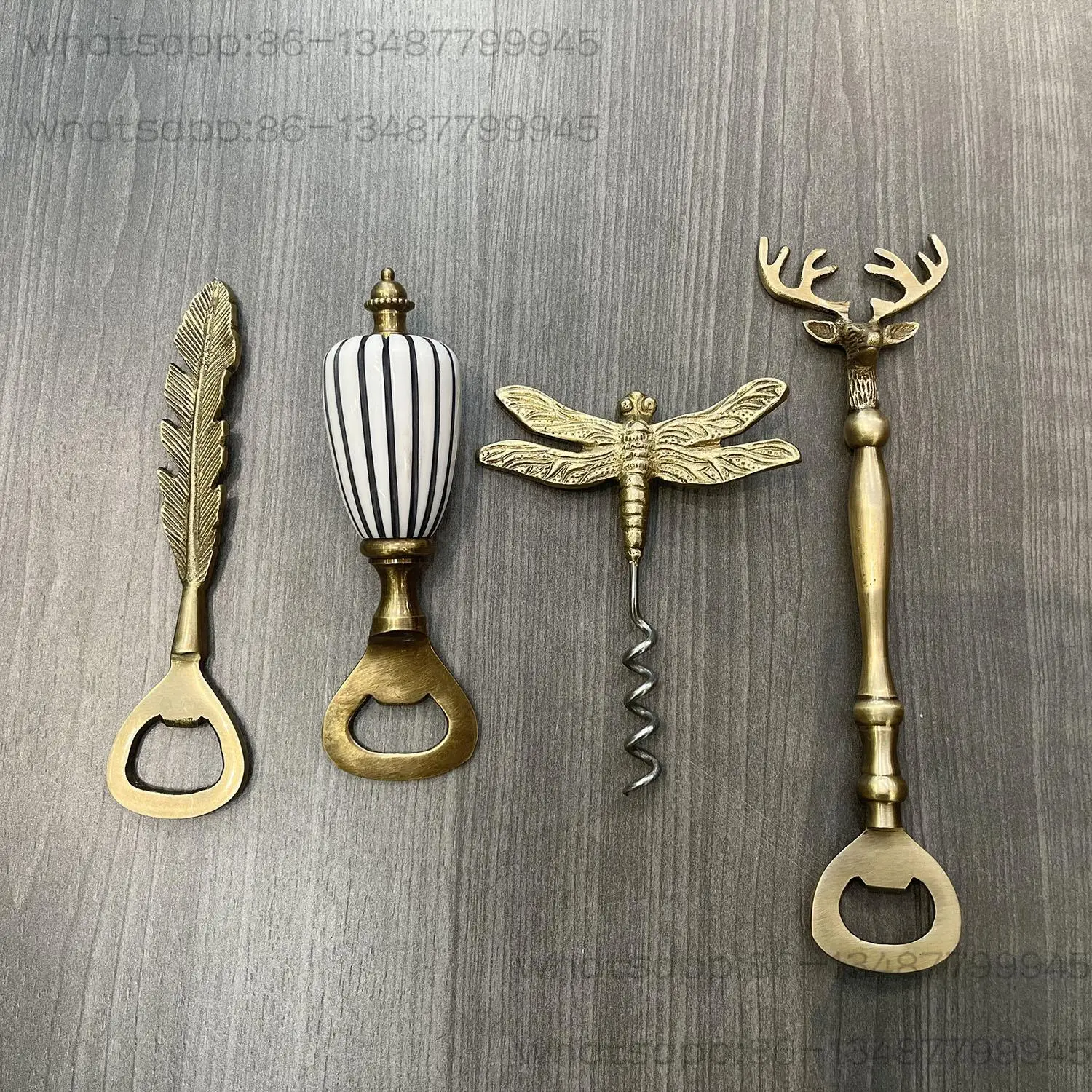 

European American Brass Personality Creative Red Wine Beer Corkscrew High Value Beer Corkscrew Bottle Reveler Ornament