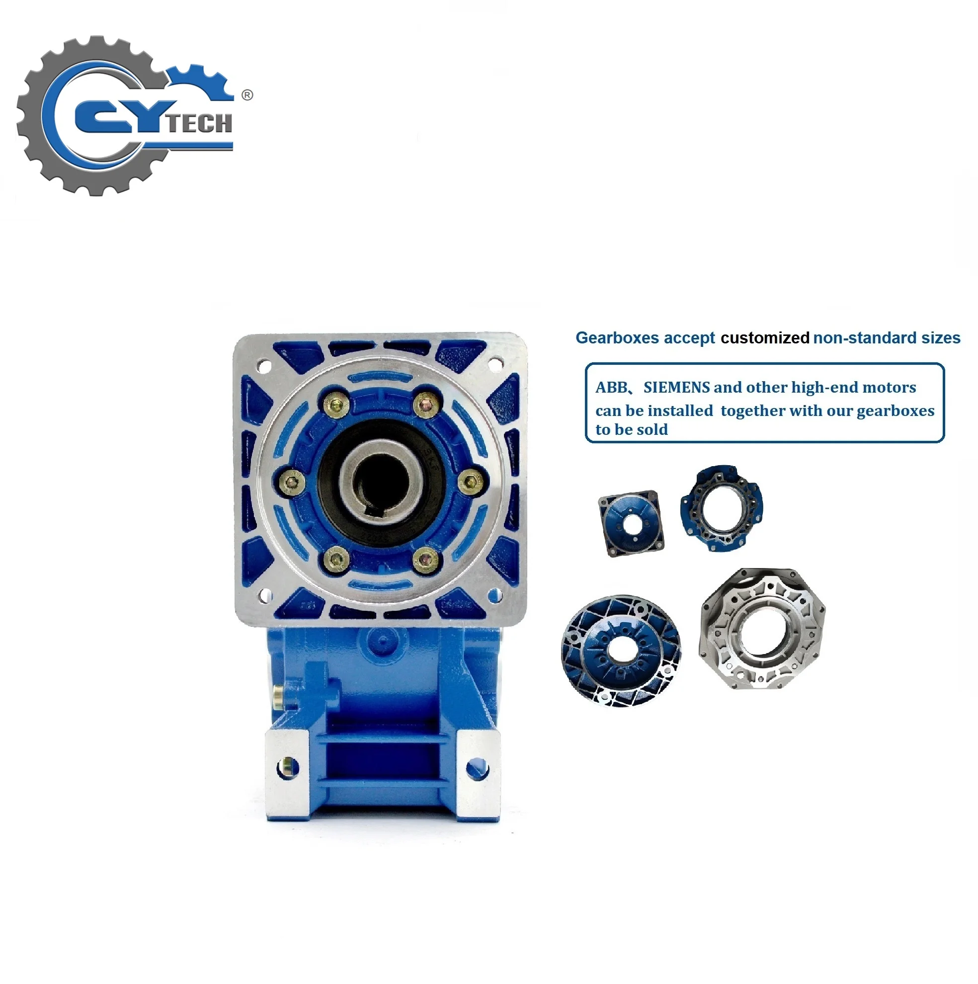 CHENYUE Worm Gearbox Reducer Motovario Gearbox  Input19/22/24/28mm Output 35mm Ratio 5:1/100:1 Free Maintenance