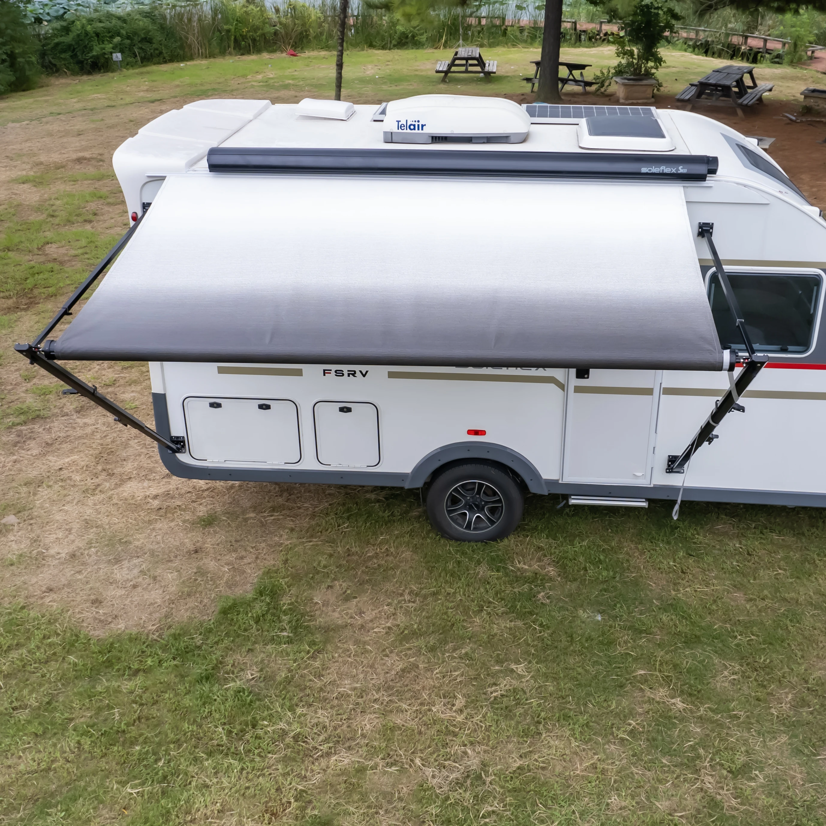 Soleflex - Vente flash - Auvent manuel B1 à dérouler pour camping-car, caravane, remorque