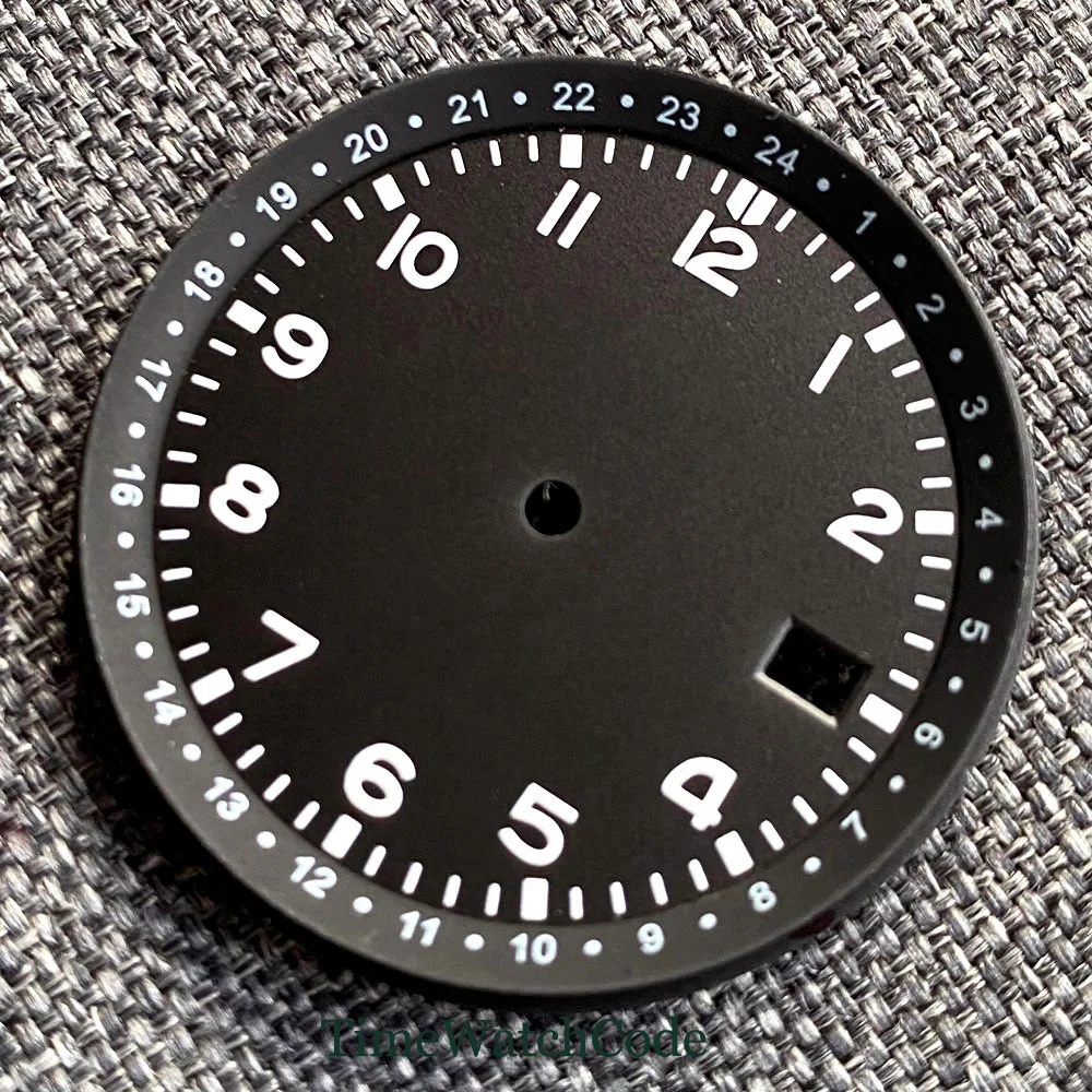 33.4mm Watch Dial Face Fit NH35A Automatic Movement With Chapter Ring Luminous Black Blue Green Date Window