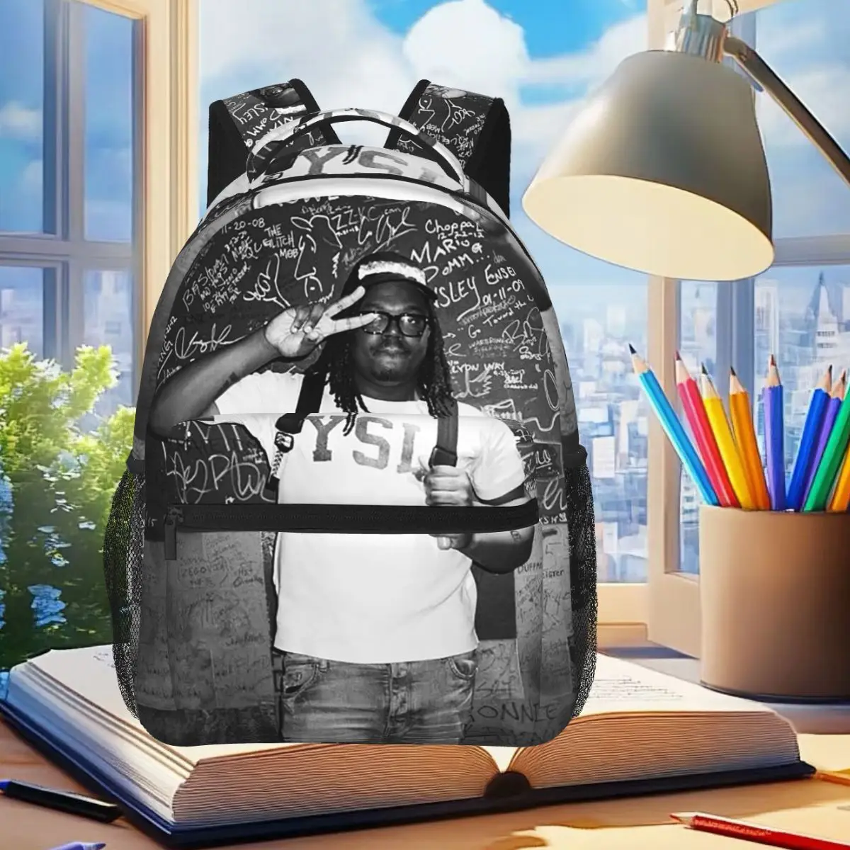 Lucki Graphic Shhhhh Slayworld Opium Twizzy Rich KanKan Rucksack für Studenten, Jungen, Mädchen, Büchertasche, Schultasche, Umhängetaschen für Männer und Frauen