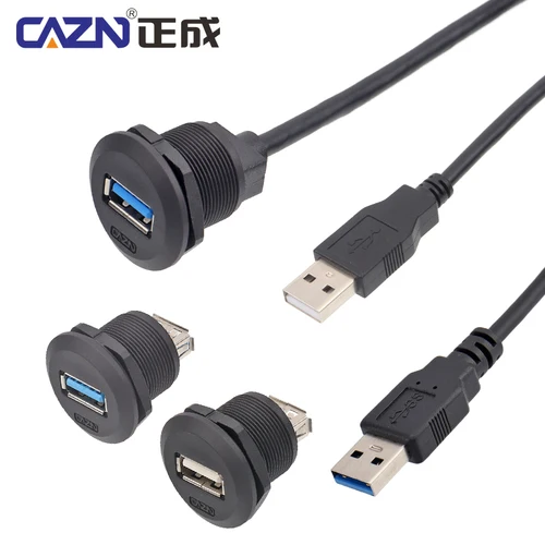 Imagen 2 del producto Conector Sheild hembra a macho tipo Panel EP USB2.0, enchufe montado frontal con 0,3 M, 0,5 M, 1M, PVC