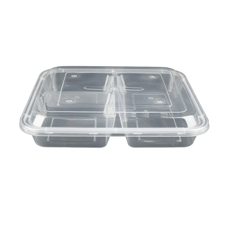 Custom Disposable Lunch Boxes Takeout Boxes Multi-Compartment Rectangular Round with Lid Takeaway Picnic Plastic Bento Boxes Fac