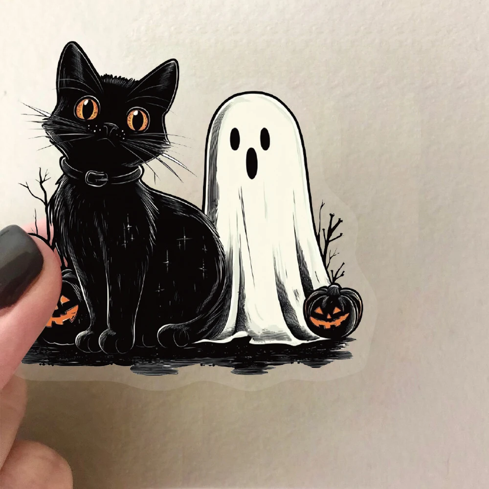 

10/30/50pcs Halloween Black Cat Cartoon Graffiti Stickers Gothic Pumpkin Decals for Notebook Laptop Phone Car Cute Sticker Decor