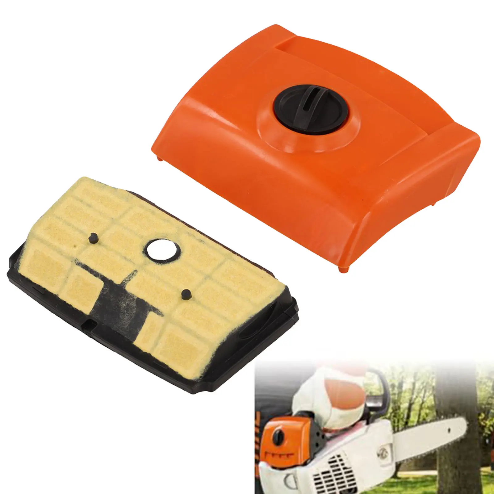 

Air Filter Cover 1137-140-1903 & Air Filter 1137-120-1604 Replacement Kit Compatible For-Stihl MS193T MS194T MS193TC Chainsaws