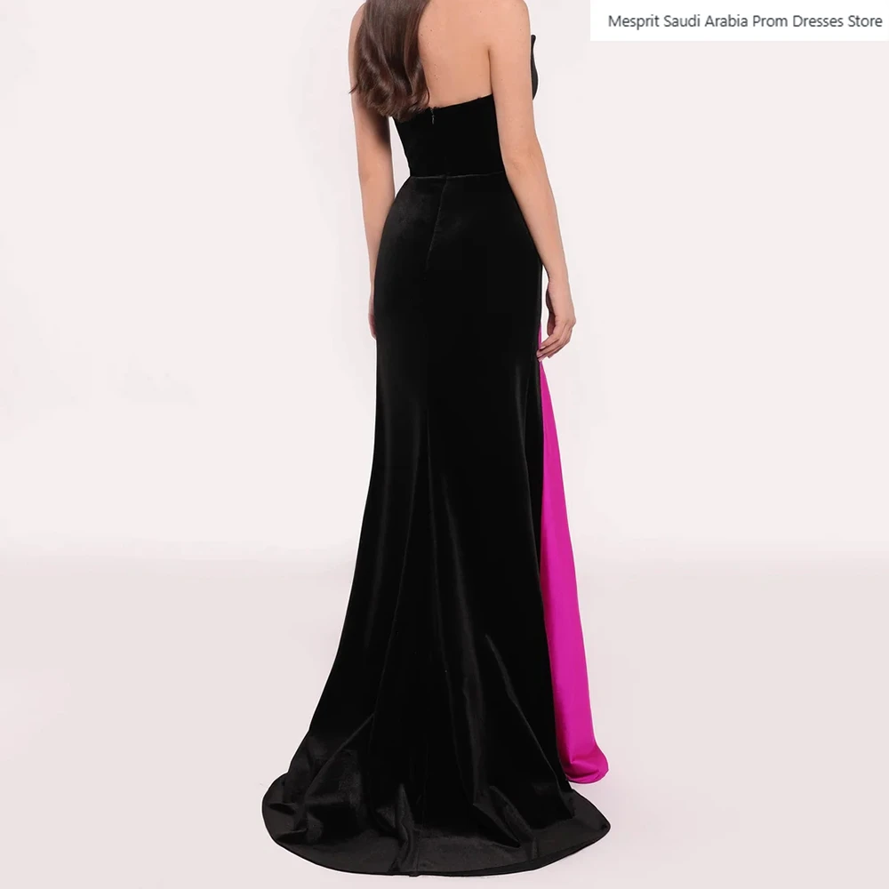 Vestidos de Noche de sirena para mujer, vestido de fiesta sin tirantes hasta el suelo, sin mangas, plisado de cristal a la moda, vestidos personalizados drapeados simples