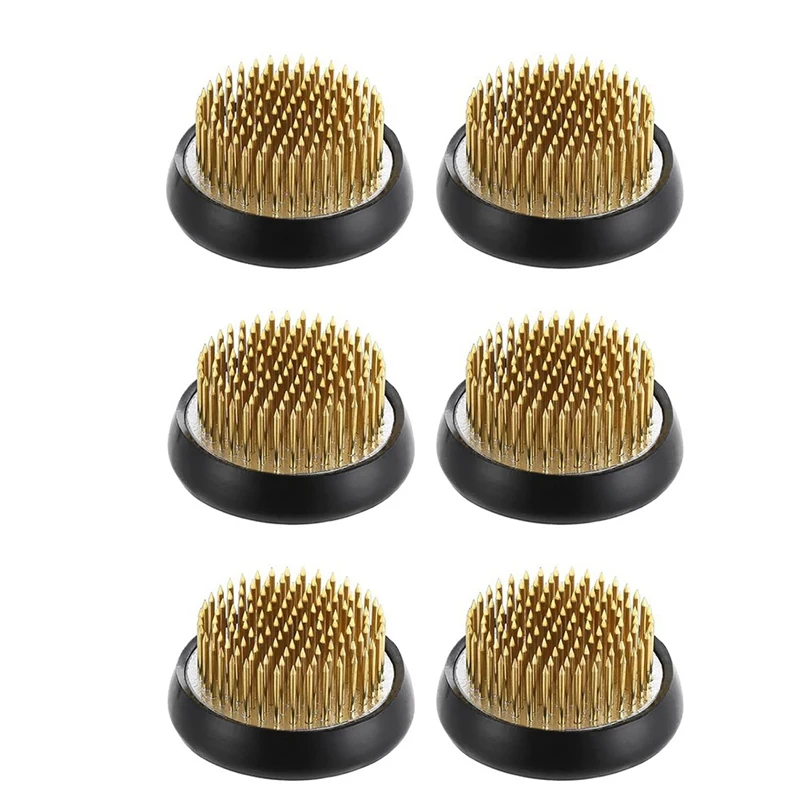 

6 PCS Flower Frogs Set Kit 2.1 Inches Round Brass Flower Holders, Japanese Ikebana Vase Floral Frogs Kit Flower Arranger