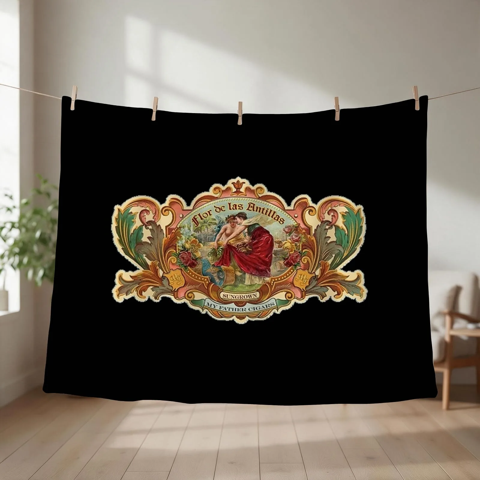 My Father Cigar Logo Throw Blanket couch cozy soft plush fuzzy picnic outdoor blanket