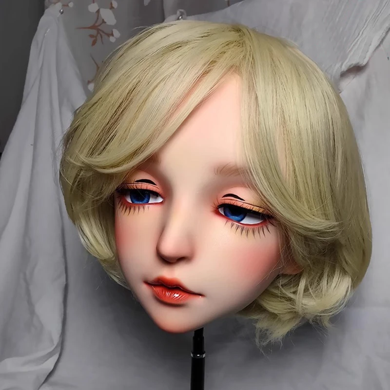 تخصيص أنثى فتاة حلوة الراتنج نصف رئيس أو Kigurumi BJD عيون كروسدريس تأثيري انمي ياباني دور قناع والشعر المستعار