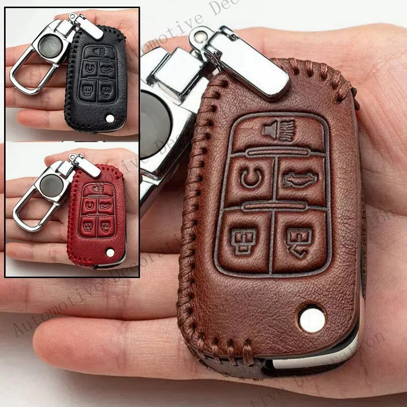 Z+ Genuine Leather Car Key Fob Case Cover Holder For Chevrolet Cruze Camaro Equinox