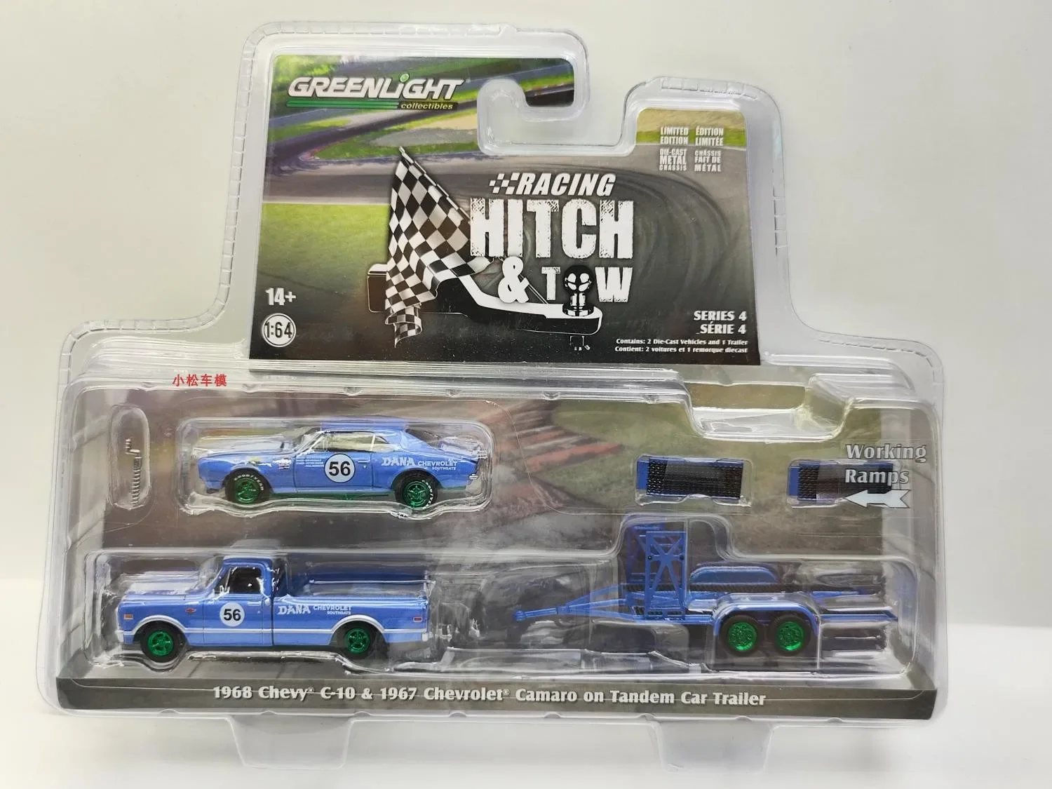 

1: 64 1968 Chevrolet C10 And Dana 56 Series Car Trailer Green Machine Collection Of Car Models