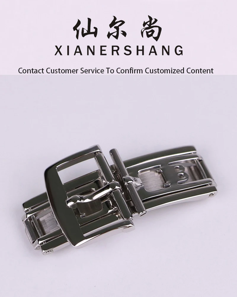 XIANERSHANG Male Custom B-lancpain V-ILLERET 6654 Original Watch Clasp 18MM Belt Buckle 316L Stainless Steel Butterfly Buckle