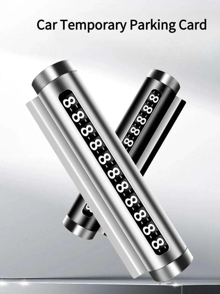 

Metal Car Temporary Parking Card Rotate Phone Number Plate Park Stop In Car-styling Auto Accessories Aluminum Stickers