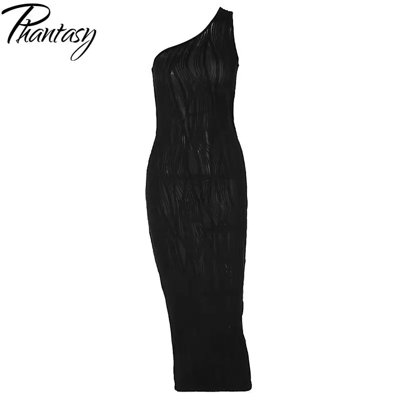 ファンタジーイレギュラーセクシーカットアウトドレスソリッドカラースリムワンショルダードレスパッケージヒップドレストレンディレディパーティードレス2025