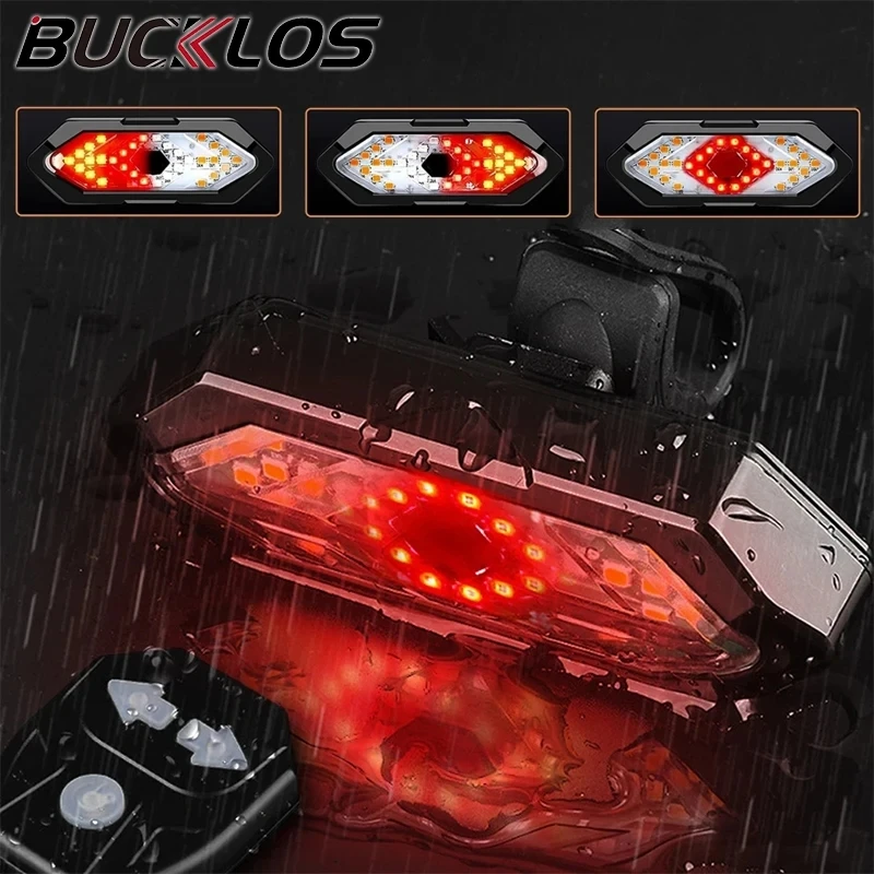 

Bicycle Turn Signal Light USB Rechargeable Bike Rear Light IPX4 Waterproof Bicycle Taillight for Night Riding 5Modes Bike Lamp