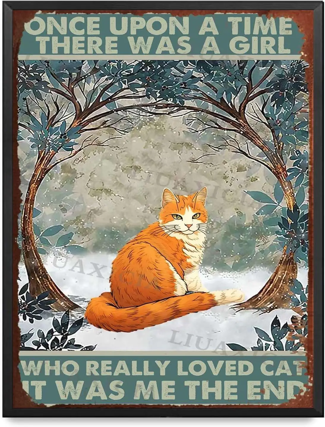 Металлическая вывеска в ретро-стиле однажды была девушка, которая действительно любила кошку это я конец для украшения гостиной кухни 12,00 & #3