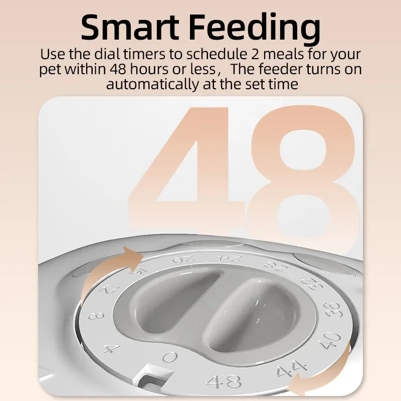 Smart Pet dogs cats automatic feeder dry and wet food double meal separation regular quantitative meals healthy feeding