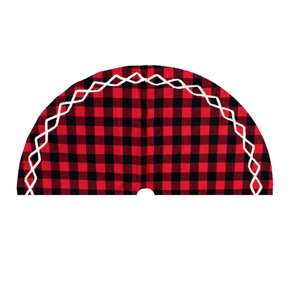 

Christmas Skirt Decorative Cloth Xmas Bottom Supplies Plaid Party Carpet Easy Use Indoor Outdoor Festive Design Lifelike