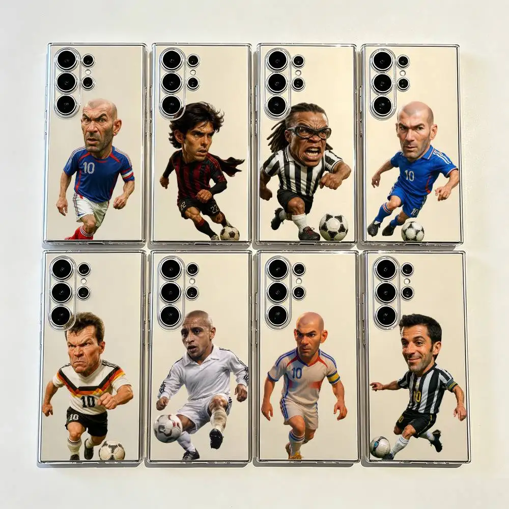 Capa de Celular Transparente com Estampa Precisa do Superastro do Futebol Zidane para Samsung Galaxy S26/S25/24/23/22/30/21/10/9, Ultra, Plus