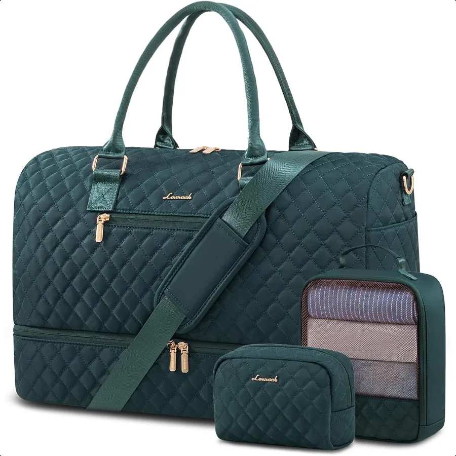 

LOVEVOOK Travel Duffle Bag for Women Weekender Overnight Bag with Shoe Compartment Carry on Bag with Toiletry Bag Gym Duffel Ba