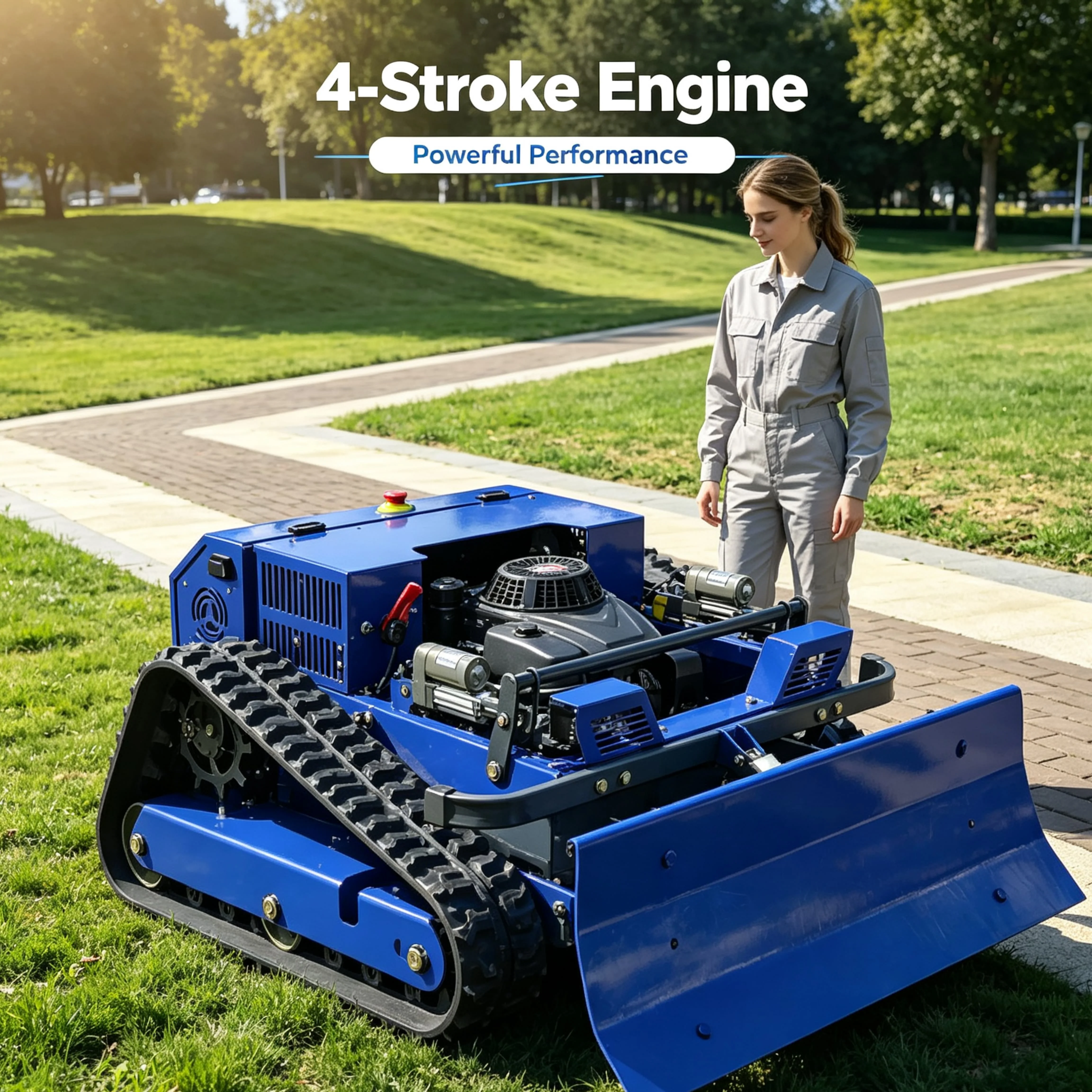 Customized Small Backyard Greening radio control Cordless Rechargeable Mower, Compact Structure Suitable For Mini Garden Layout
