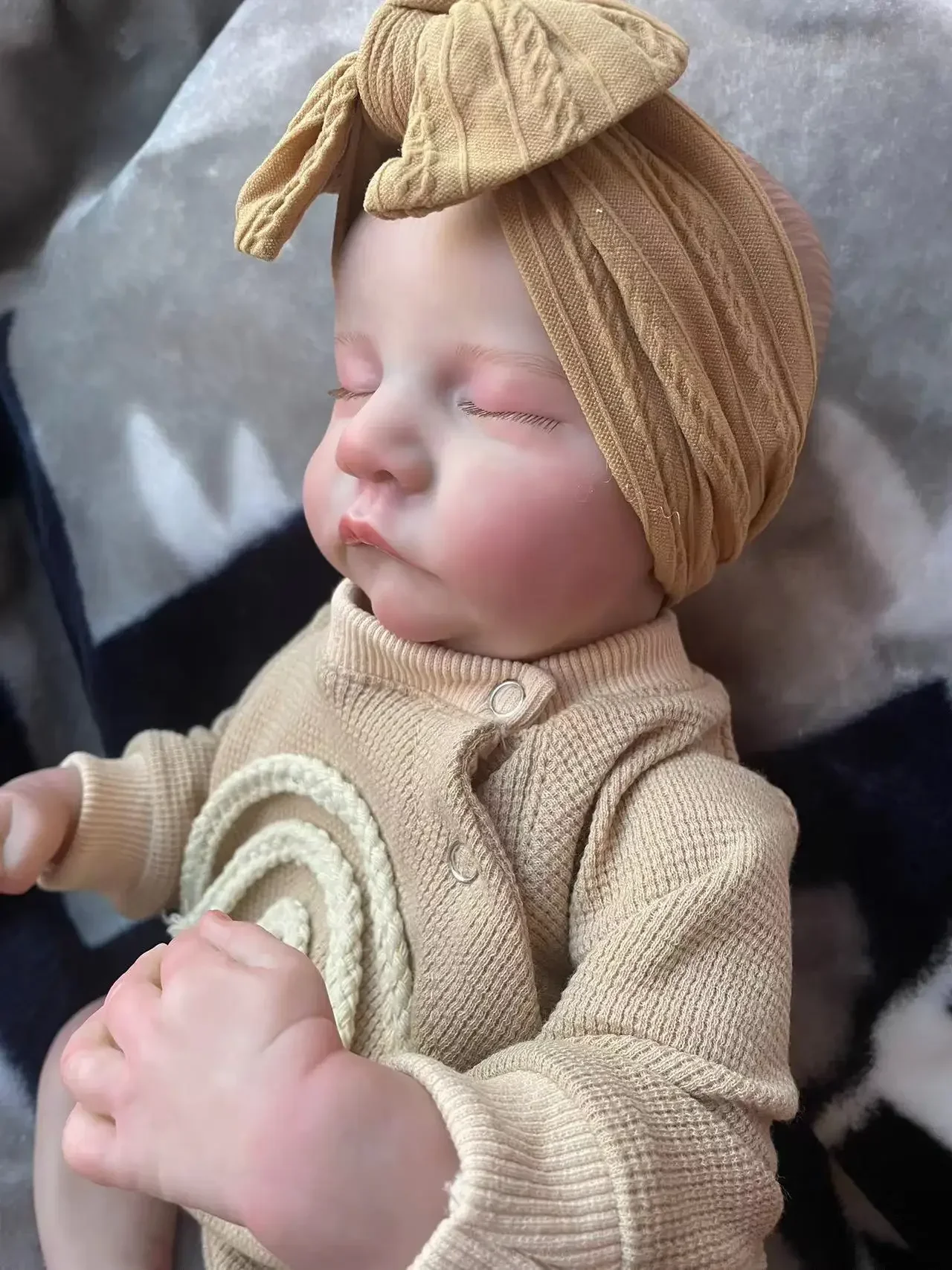 19-calowa lalka Levi Sleeping Reborn Baby Doll Już pomalowana Wykończona Noworodek Rozmiar 3D Skóra Widoczne żyły Kolekcjonerska lalka artystyczna