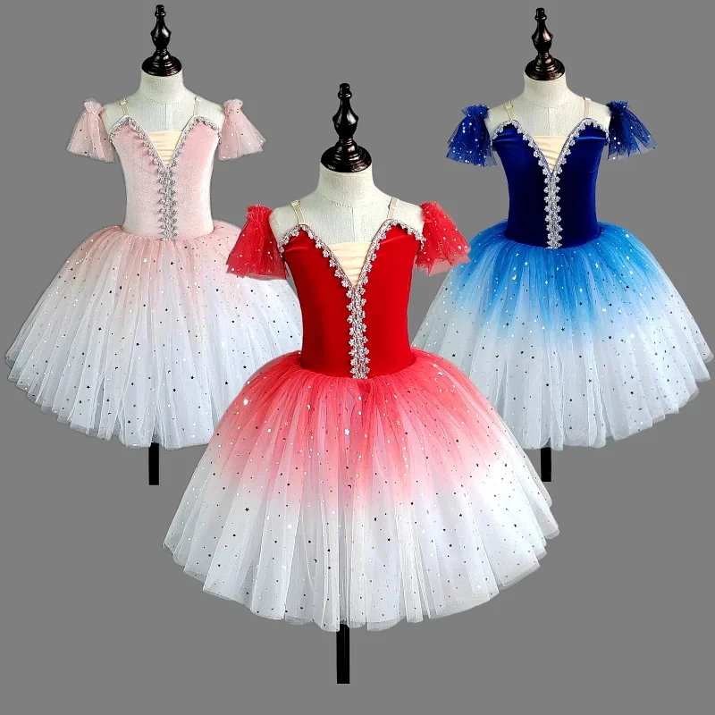 Children's ballet practice dress Dance  pompous skirt gauze  tutu skirt Female princess dress performance dress dance costume