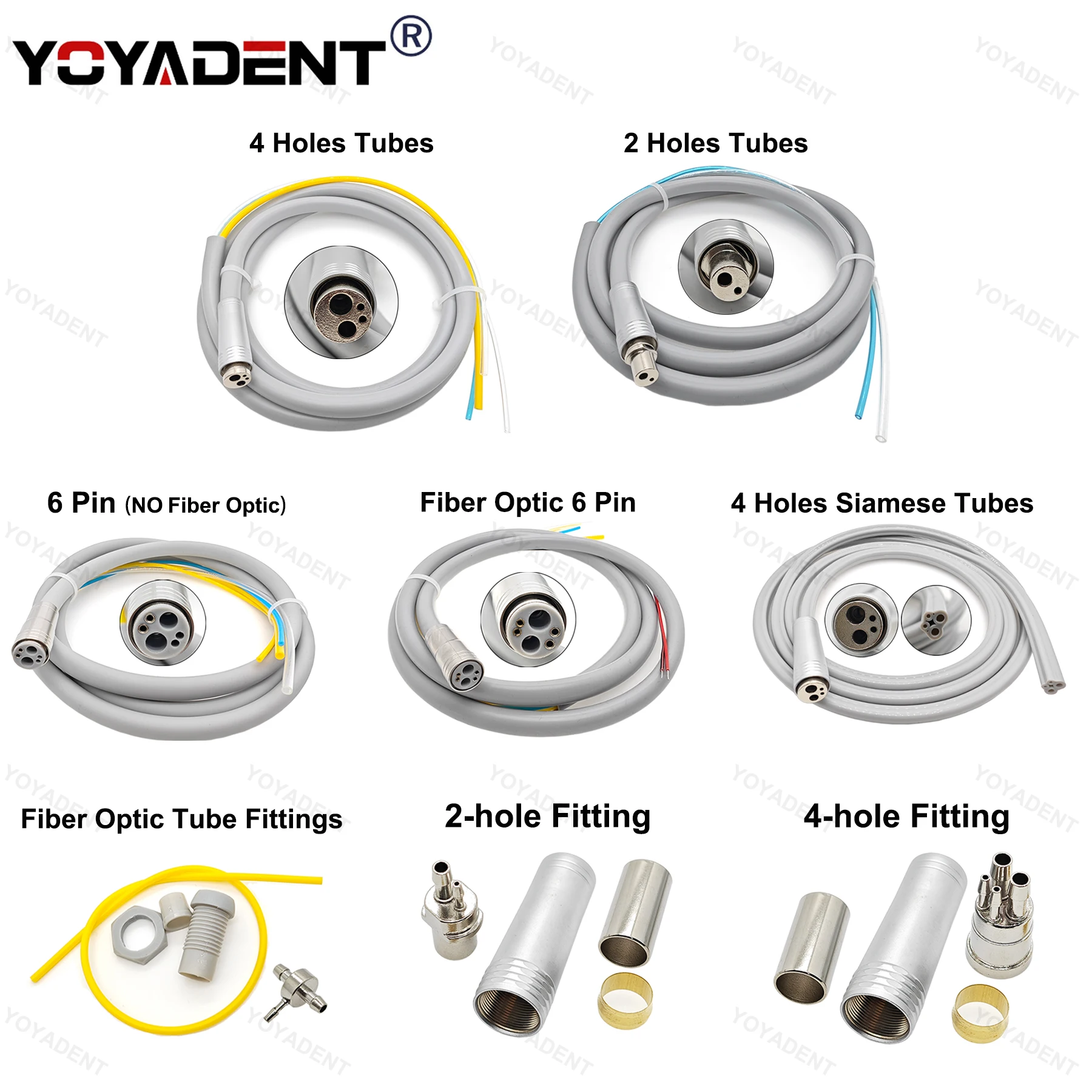 

2/4/6 Hole Fiber Optic Dental Silicone Hose With Fitting For Air Turbine Motor Handpiece Connector Dental Chair Accessories