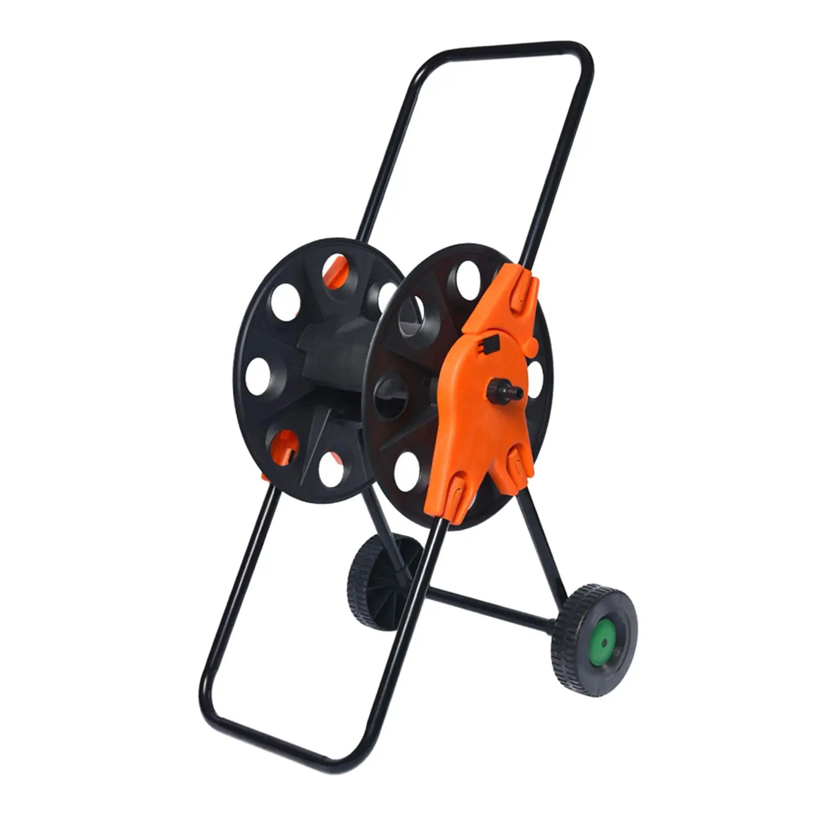 

Hose Reel Cart Household Heavy Duty Water Hose Holder Metal Hand Push Large Water Pipe Frame for Garden Farm Outside Lawn