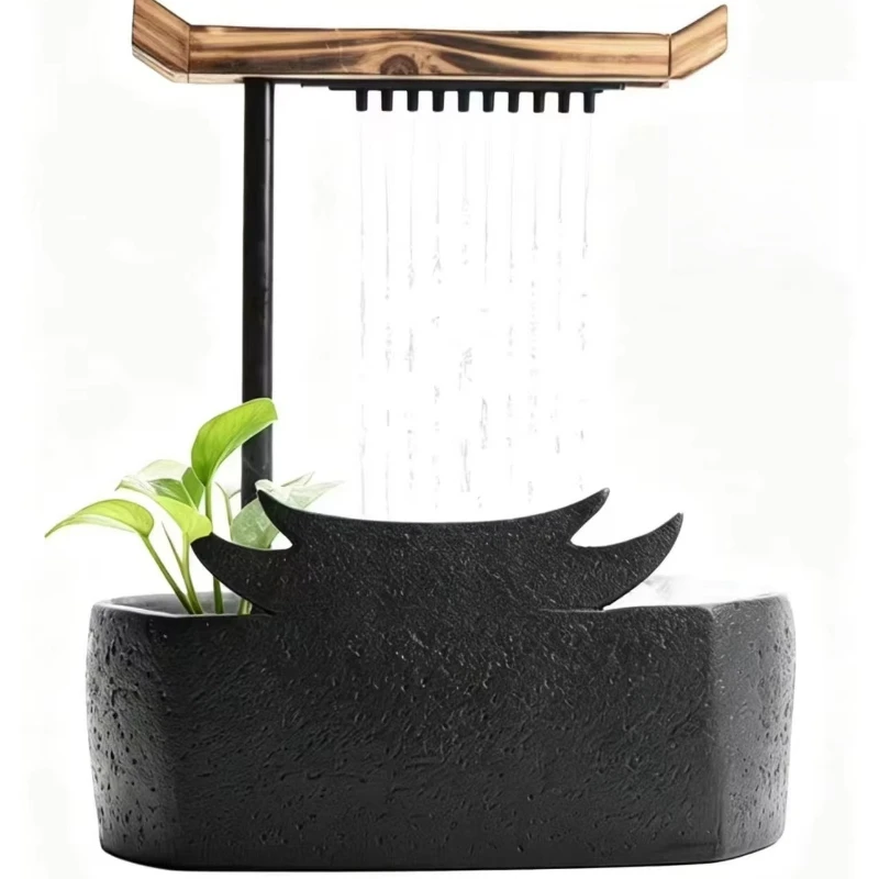 Ceramic water fountain tea pet circulation pump lucky feng shui desktop ornament