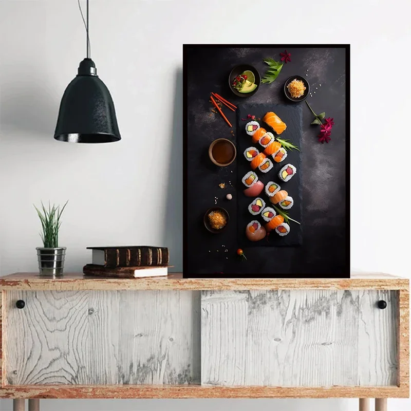 Traditional Japanese Food Poster Sushi Poster Canvas Painting and Art Picture Restaurant Kitchen Room Decor Gifts