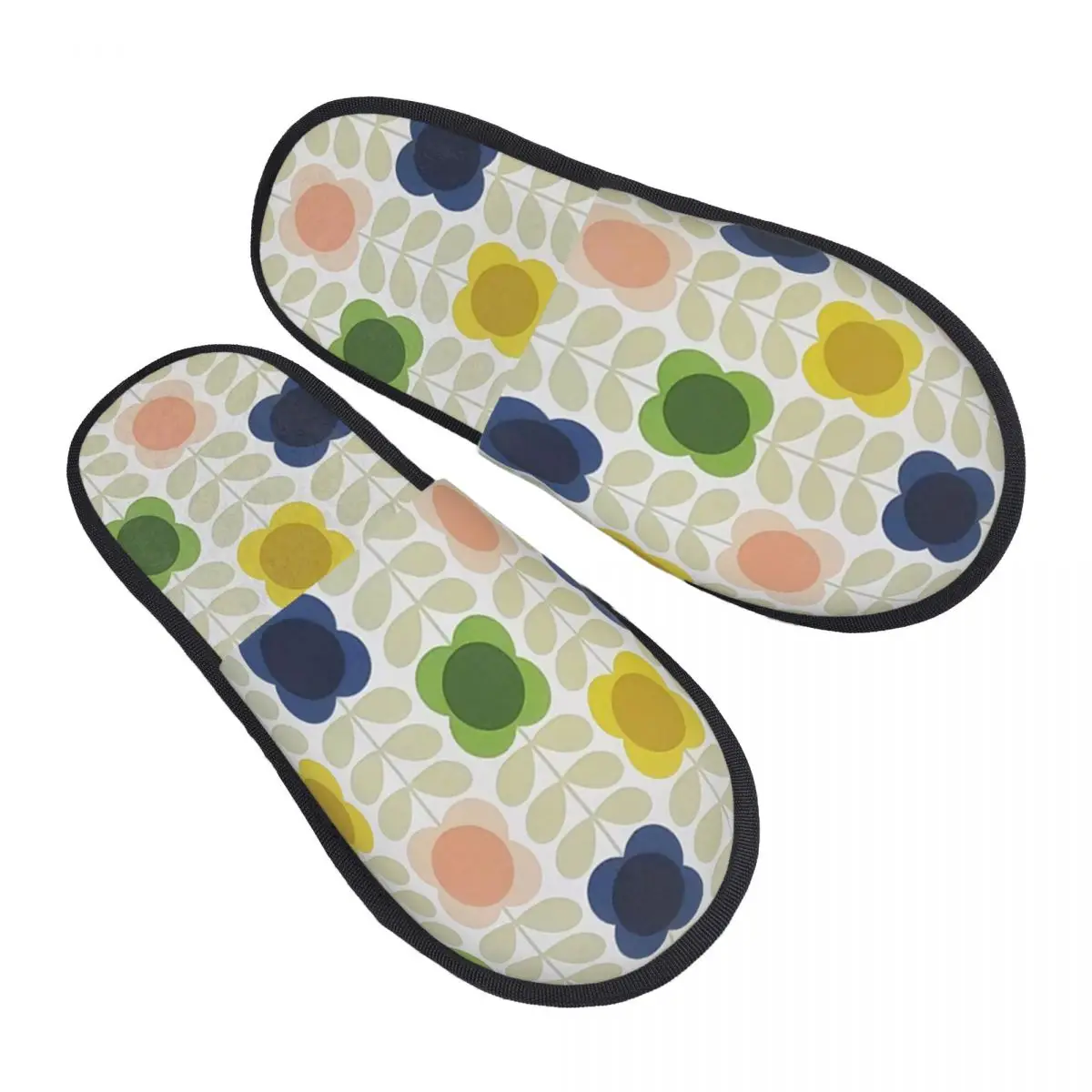 Custom Abstract Orla Kiely Scandinavian Flowers Guest Slippers for Bedroom Women House Slipper