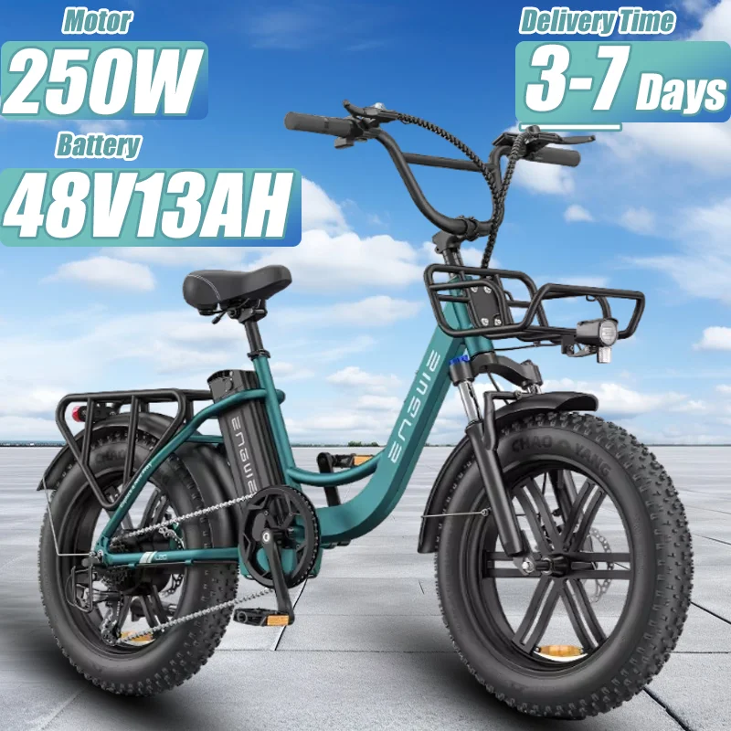 ENGWE L20 E-Bike 250W Motor 48V13Ah Lithium Battery Urban Mobility Electric Bicycle Adult Beach 20*4-inch Fat Tire Electric Bike