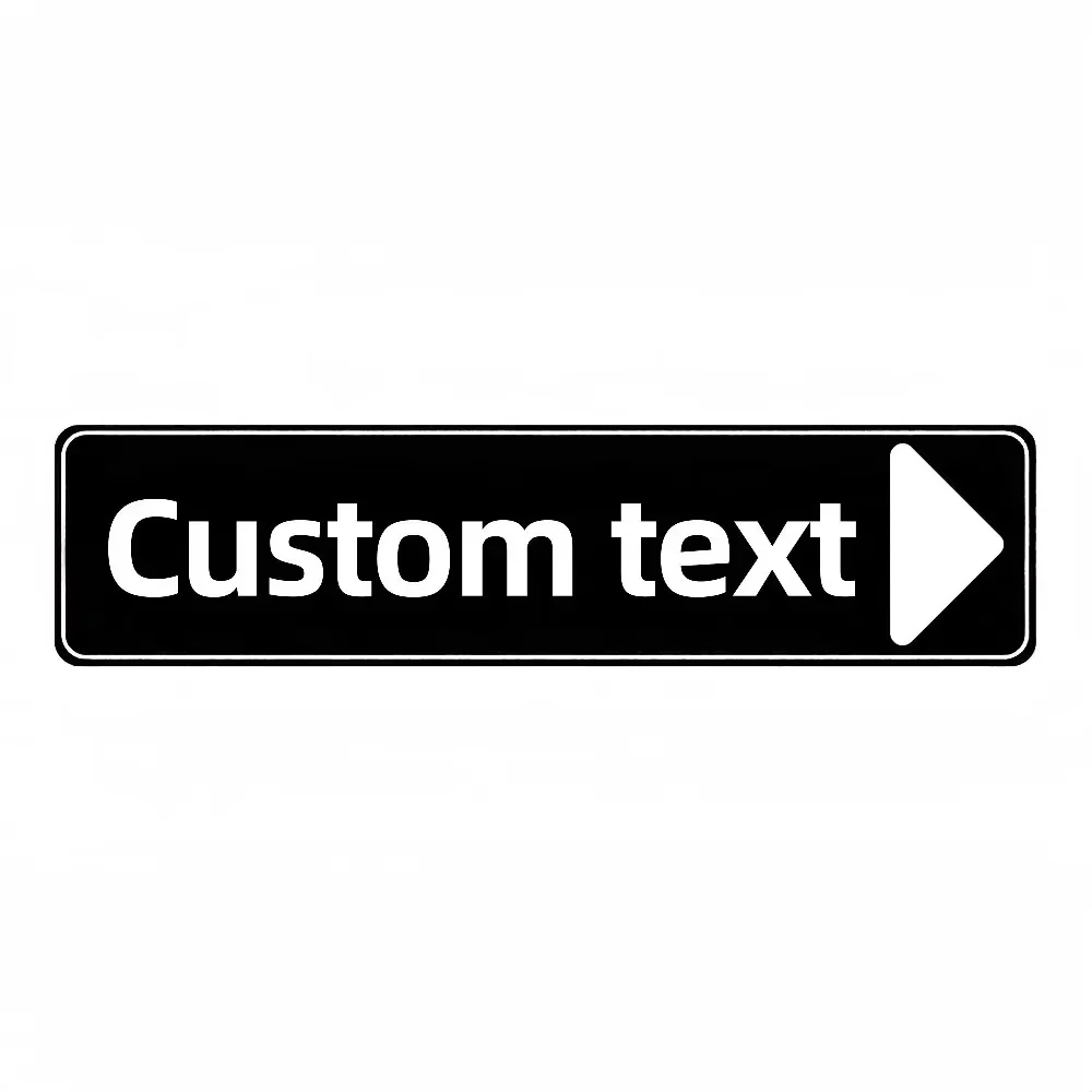 Custom Text Black Left Arrow Aluminum Plaque 40×10cm, Waterproof Dustproof Directional Wall Sign For Decoration Only