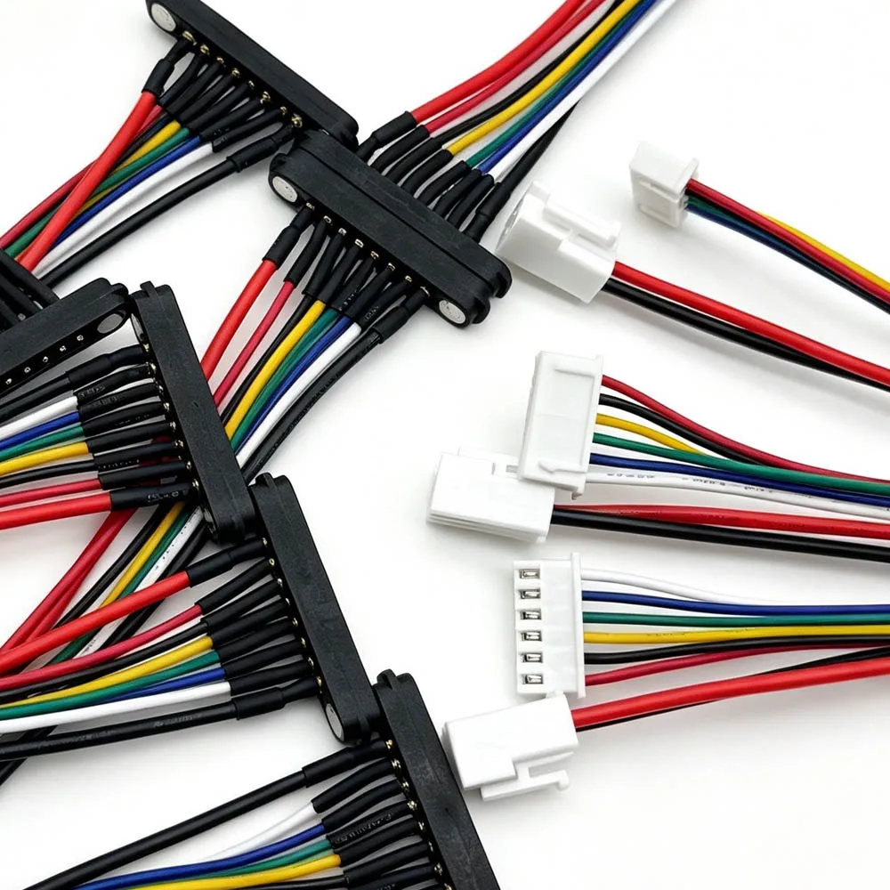 4Pair Spring Loaded Male Female High Current Pitch 8Pole Through Holes PCB Connector 5A DC Magnetic Pogo Pin