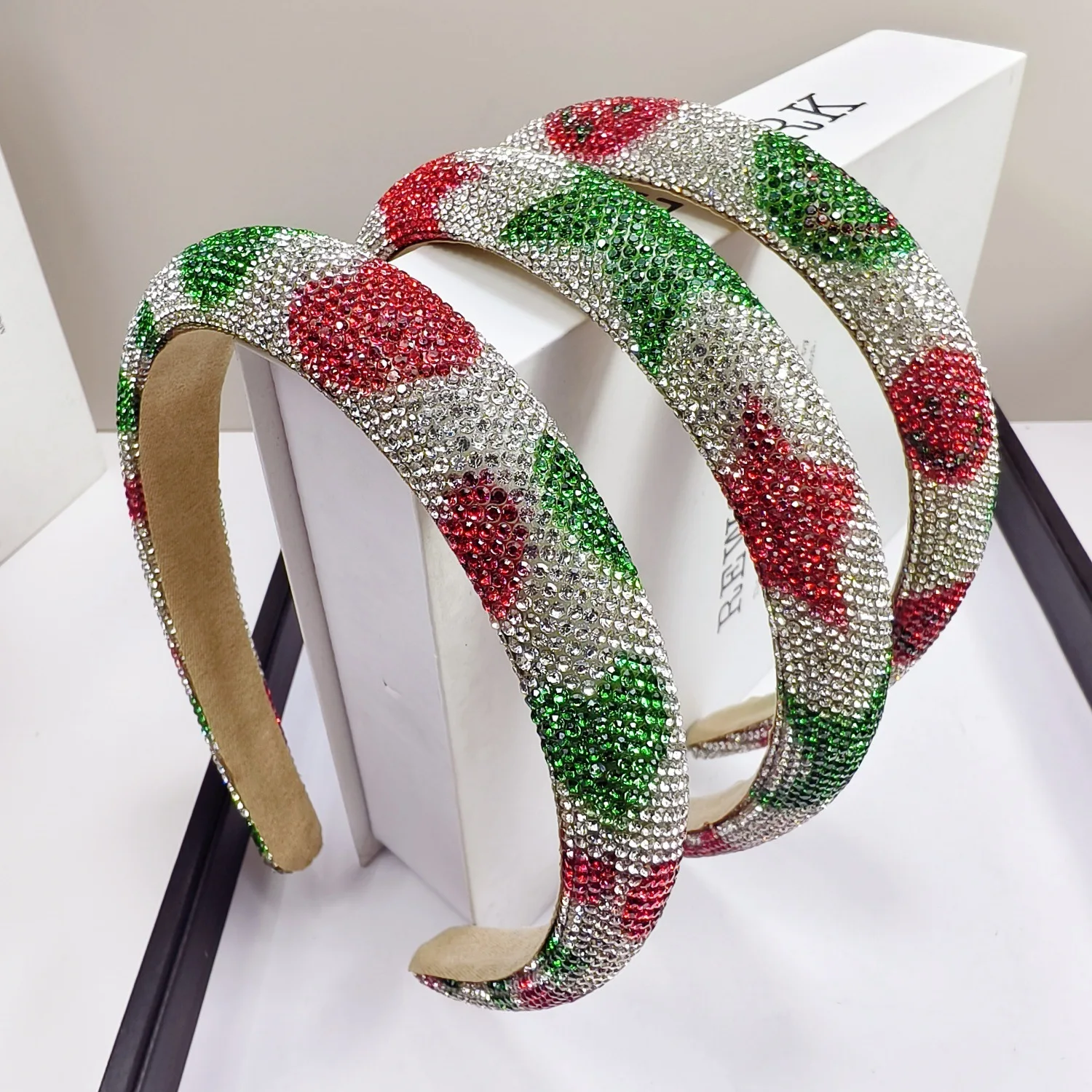 عيد الميلاد حجر الراين ستار القلب الإسفنج مبطن اكسسوارات الشعر مجوهرات الشعر