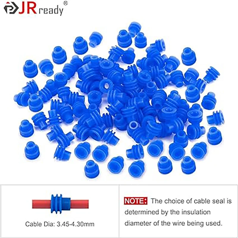 JRready-Weatherpack Connector Wire Seals, Cable Diameter 4.30-3.45mm, Compatible with Metripack 280 Series, ST6322,100 Pack