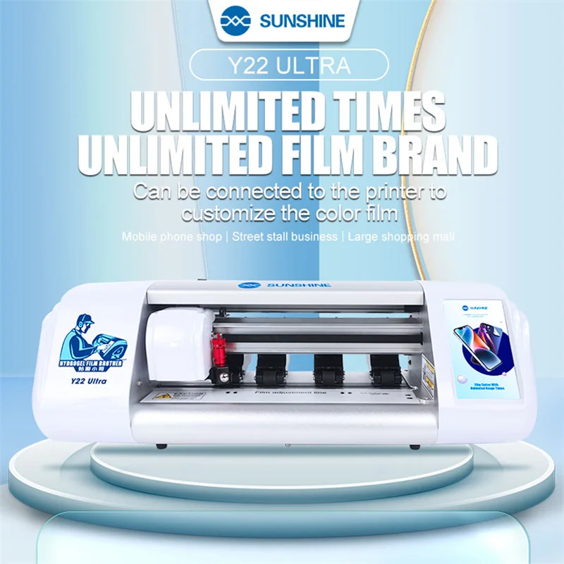 SUNSHINE Y22 Ultra Unlimited Film Cutting Machine Mobile Phone LCD Screen Protector  Cutter Hydrogel Sheet Plotter