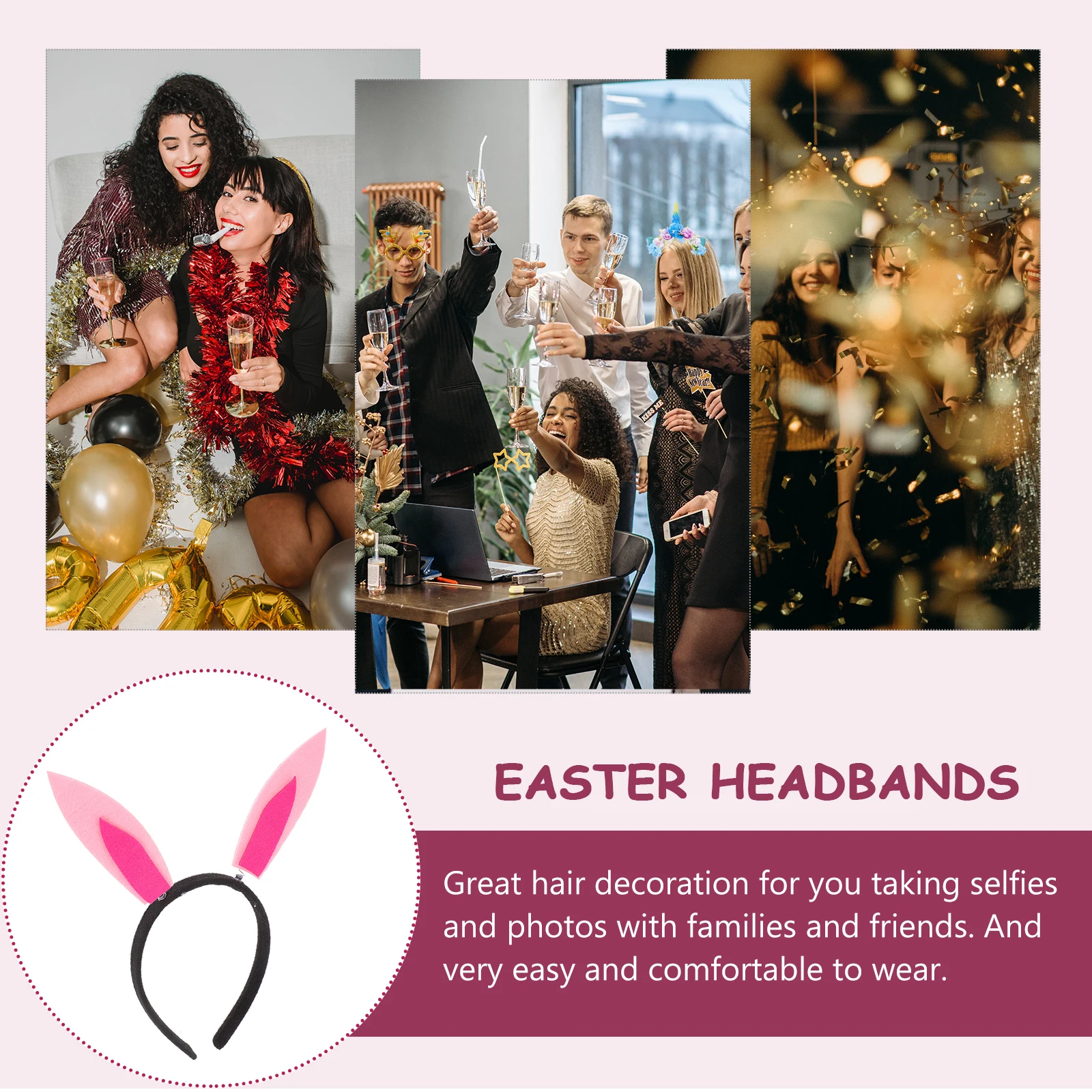 

Rabbit Ear Headband Headbands Decorative Bunny Hairbands Soft Hoop Girl Plastic for Parties Adorable