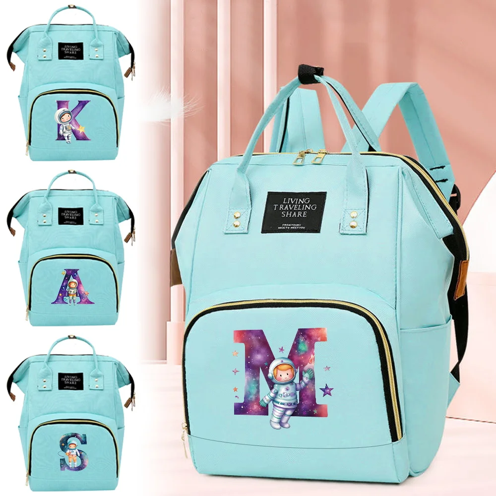 Mommy Backpack High Quality Protable Mommy Diaper Backpack for  Nappy Changing Bag Astronaut Letter Series Storage Bags