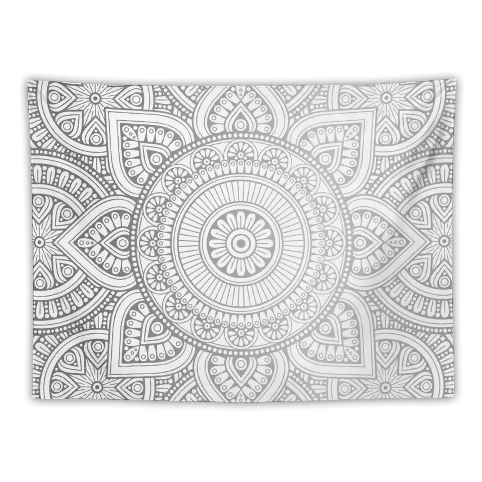 

Silver Mandala Pattern Illustration Tapestry Decorative Wall Mural Bedrooms Decor Home Decorations Aesthetic Decoration Tapestry