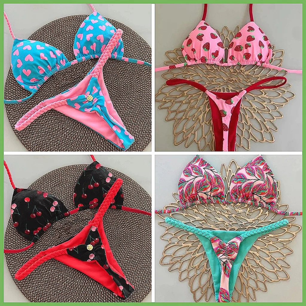 

Сексуальный бразильский комплект бикини 2025: женский купальник из двух частей для пляжа и бассейна